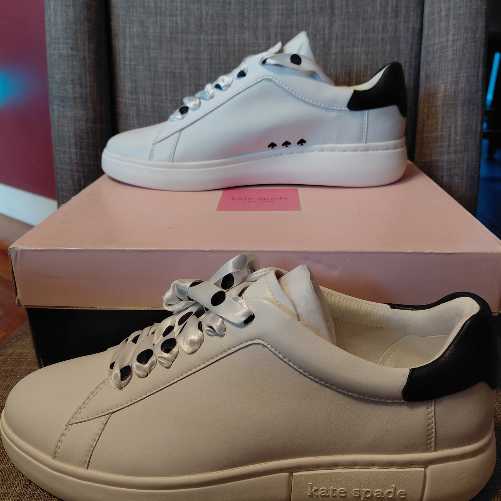 Kate Spade Women's Lift White Leather Sneakers Size - 11